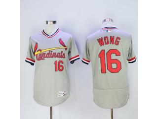 St.Louis Cardinals 16 Kolten Wong Flexbase Baseball Jersey Gray