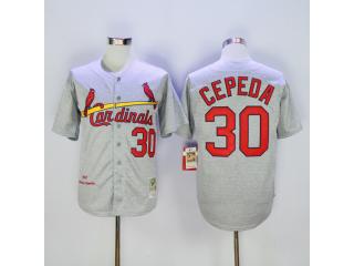 St.Louis Cardinals 30 Orlando Cepeda Baseball Jersey Gray Retro