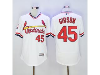 St.Louis Cardinals 45 Bob Gibson Flexbase Baseball Jersey White