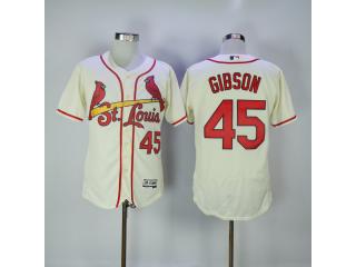 St.Louis Cardinals 45 Bob Gibson Flexbase Baseball Jersey Beige