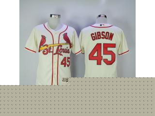St.Louis Cardinals 45 Bob Gibson Flexbase Baseball Jersey Beige