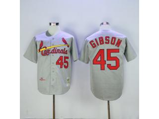 St.Louis Cardinals 45 Bob Gibson Baseball Jersey Gray Retro