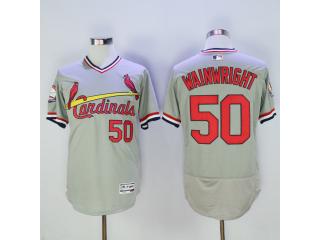 St.Louis Cardinals 50 Adam Wainwright Flexbase Baseball Jersey Gray