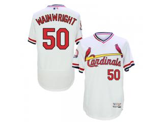 St.Louis Cardinals 50 Adam Wainwright Flexbase Baseball Jersey White