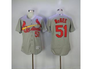 St.Louis Cardinals 51 Willie McGee Flexbase Baseball Jersey Gray