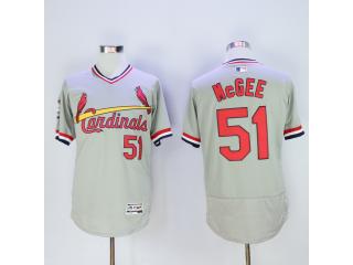 St.Louis Cardinals 51 Willie McGee Flexbase Baseball Jersey Gray