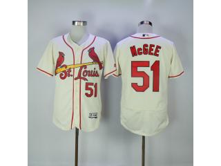 St.Louis Cardinals 51 Willie McGee Flexbase Baseball Jersey Beige