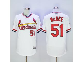 St.Louis Cardinals 51 Willie McGee Flexbase Baseball Jersey White