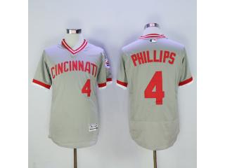 Cincinnati Reds 4 Brandon Phillips Flexbase Baseball Jersey Gray