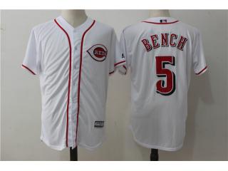Cincinnati Reds 5 Johnny Bench Baseball Jersey White Fans