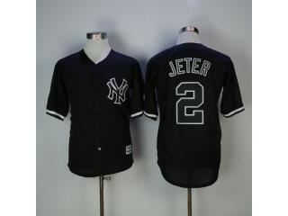 New York Yankees 2 Derek Jeter Baseball Jersey Black fashion fan version