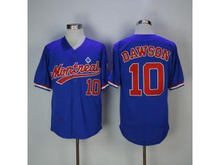 Montreal Expos 10 Andre Dawson Baseball Jersey Color blue BP version of net cloth Retro