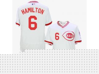 Cincinnati Reds 6 Billy Hamilton Flexbase Baseball Jersey White