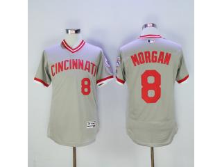 Cincinnati Reds 8 Joe Morgan Flexbase Baseball Jersey Gray