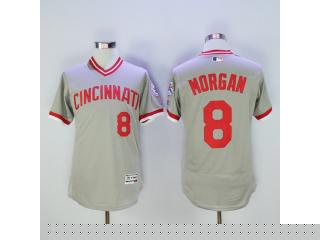 Cincinnati Reds 8 Joe Morgan Flexbase Baseball Jersey Gray