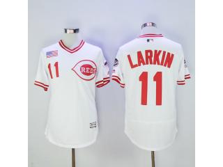 Cincinnati Reds 11 Barry Larkin Flexbase Baseball Jersey White