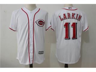 Cincinnati Reds 11 Barry Larkin Baseball Jersey White Fans