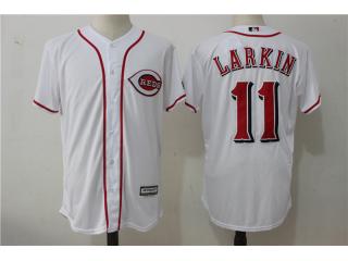 Cincinnati Reds 11 Barry Larkin Baseball Jersey White Fans