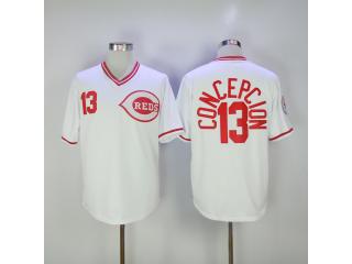 Cincinnati Reds 13 Dave Concepcion Baseball Jersey White retro