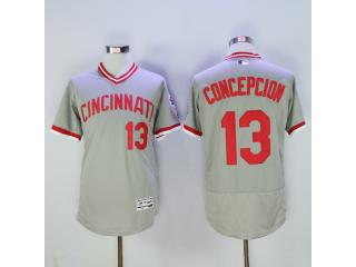 Cincinnati Reds 13 Dave Concepcion Flexbase Baseball Jersey Gray