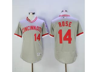 Cincinnati Reds 14 Pete Rose Flexbase Baseball Jersey Gray