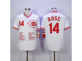 Cincinnati Reds 14 Pete Rose Baseball Jersey White Retro