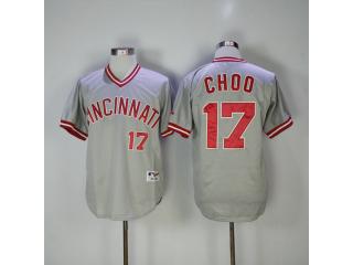 Cincinnati Reds 17 Shin-Soo Choo Baseball Jersey Gray Retro