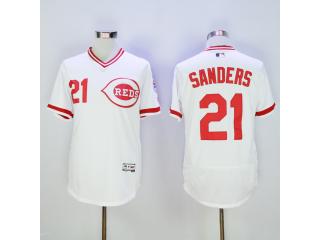 Cincinnati Reds 21 Deion Sanders Flexbase Baseball Jersey White