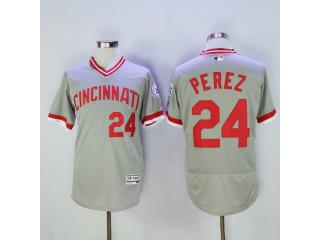 Cincinnati Reds 24 Tony Perez Flexbase Baseball Jersey Gray