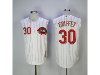 Cincinnati Reds 30 ken griffey jr Baseball Jersey Sleeveless white red retro