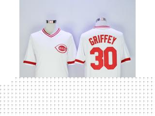 Cincinnati Reds 30 ken griffey jr Baseball Jersey White Retro