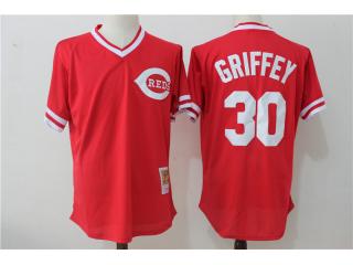 Cincinnati Reds 30 ken griffey jr Baseball Jersey Red retro cave cloth