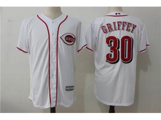 Cincinnati Reds 30 ken griffey jr Baseball Jersey White Fans