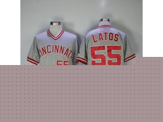 Cincinnati Reds 55 Mat Latos Baseball Jersey Gray Retro