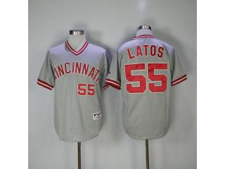 Cincinnati Reds 55 Mat Latos Baseball Jersey Gray Retro