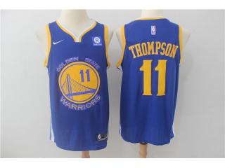 2017-2018 Nike Golden State Warrior 11 klay Thompson Basketball Jersey Blue Fan Edition