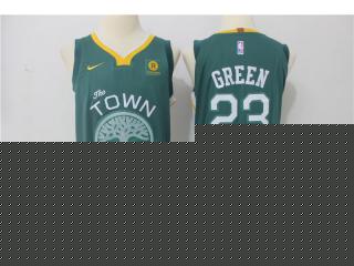 2017-2018 Nike Golden State Warrior 11 klay Thompson Basketball Jersey Green Fan Edition