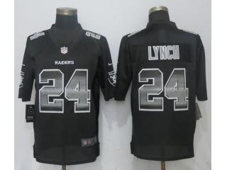 Oakland Raiders 24 Marshawn Lynch Black Strobe Limited Jersey