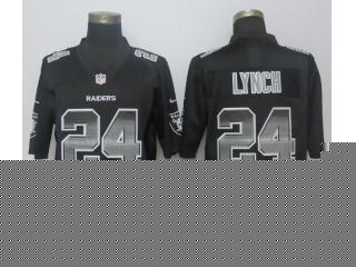 Oakland Raiders 24 Marshawn Lynch Black Strobe Limited Jersey