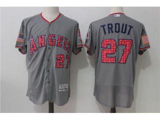 Los Angeles 27 Mike Trout Flexbase Baseball Jersey Gray Stars