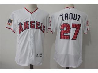 Los Angeles 27 Mike Trout Flexbase Baseball Jersey White Stars
