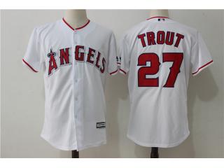 Los Angeles 27 Mike Trout Baseball Jersey White Fans