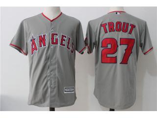 Los Angeles 27 Mike Trout Baseball Jersey Gray Fans
