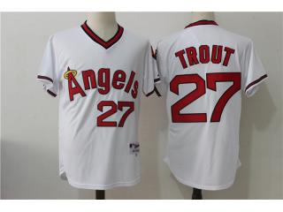 Los Angeles 27 Mike Trout Baseball Jersey White Retro