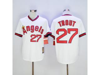 Los Angeles 27 Mike Trout Baseball Jersey White Retro