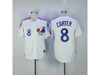 Montreal Expos 8 Gary Carter Baseball Jersey White Retro