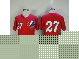 Montreal Expos 27 Vladimir Guerrero Baseball Jersey Red retro cave cloth