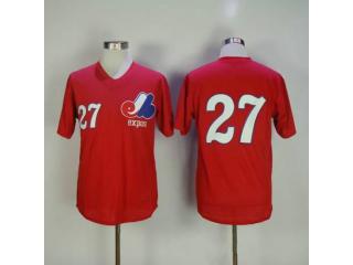 Montreal Expos 27 Vladimir Guerrero Baseball Jersey Red retro cave cloth