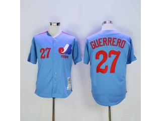 Montreal Expos 27 Vladimir Guerrero Baseball Jersey Blue Retro