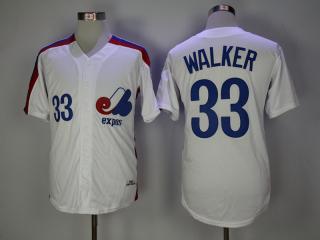 Montreal Expos 33 Larry Walker Baseball Jersey White Retro